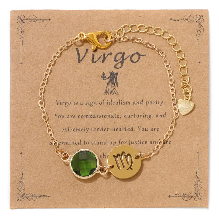 Bracciale regolabile Olivenorma con 12 costellazioni e pietra portafortuna dello zodiaco - Vergine - image 13