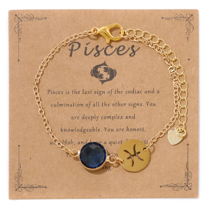 Bracciale regolabile Olivenorma con 12 costellazioni e pietra portafortuna dello zodiaco - Pesci - image 7