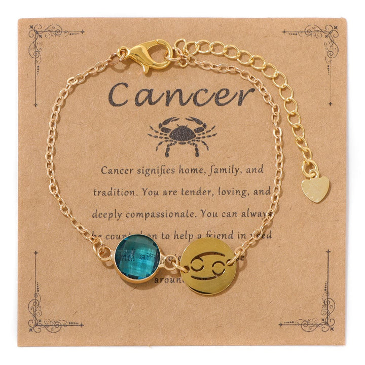 Bracciale regolabile Olivenorma con 12 costellazioni e pietra portafortuna dello zodiaco - Cancro - image 11