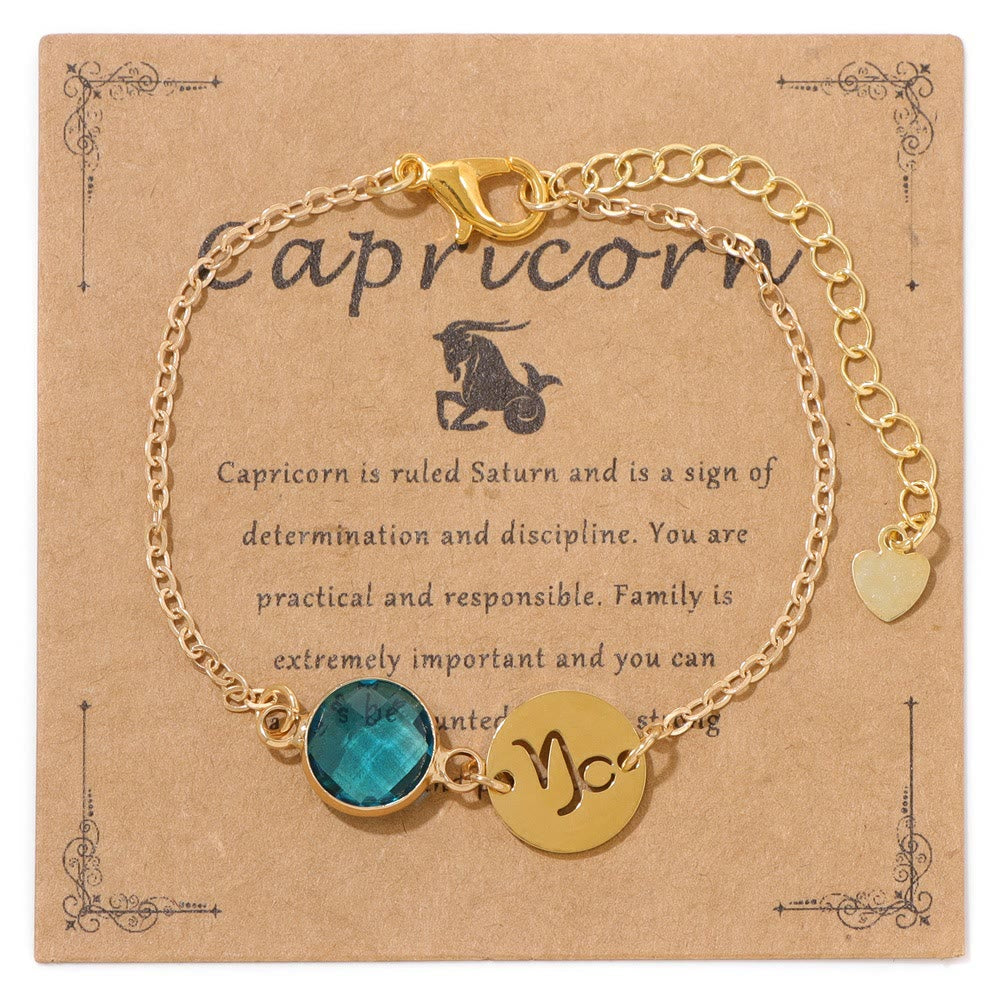 Bracciale regolabile Olivenorma con 12 costellazioni e pietra portafortuna dello zodiaco - Capricorno - image 5