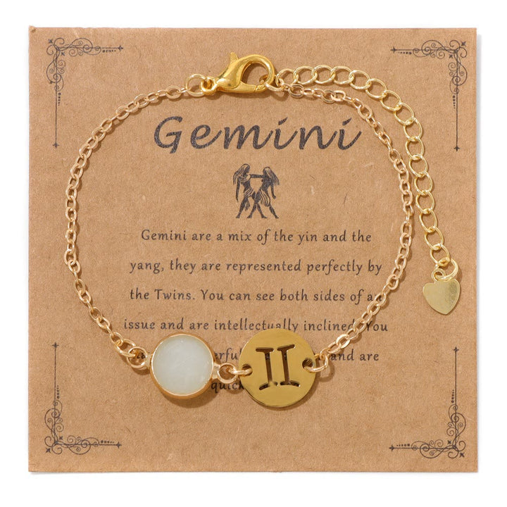 Bracciale regolabile Olivenorma con 12 costellazioni e pietra portafortuna dello zodiaco - Gemelli - image 10
