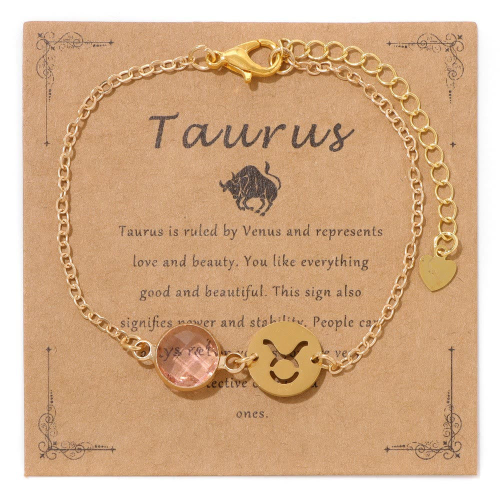 Bracciale regolabile Olivenorma con 12 costellazioni e pietra portafortuna dello zodiaco - Toro - image 9