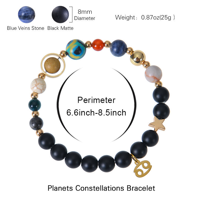 Bracciale Olivenorma con dodici costellazioni e otto pianeti e pietre preziose - image 4