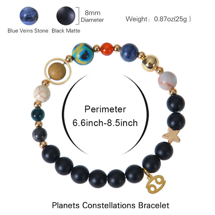 Bracciale Olivenorma con dodici costellazioni e otto pianeti e pietre preziose - image 4