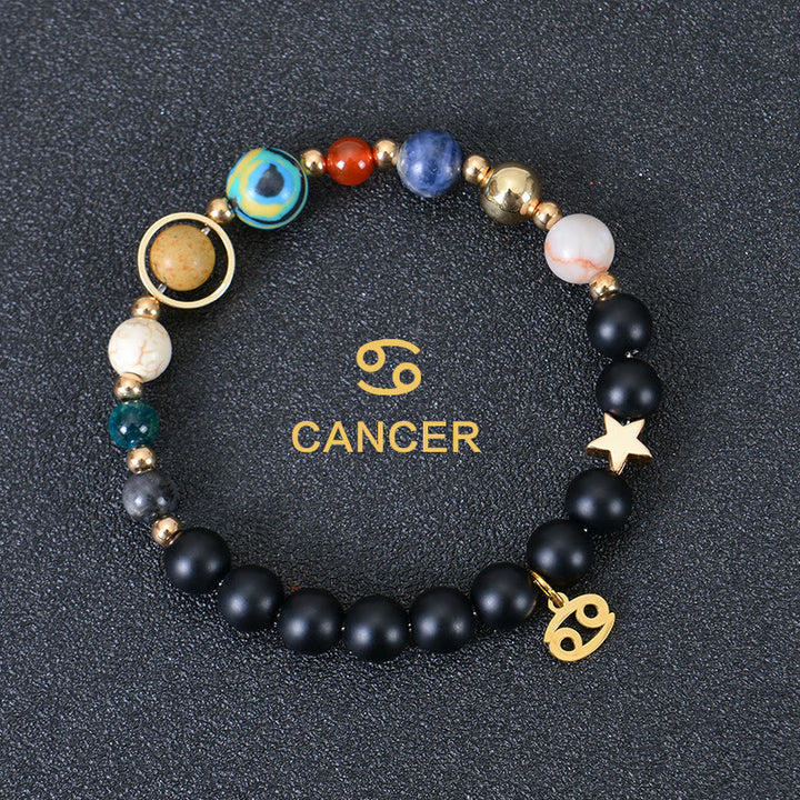 Bracciale Olivenorma con dodici costellazioni e otto pianeti e pietre preziose - Onice nero - Cancro - image 7