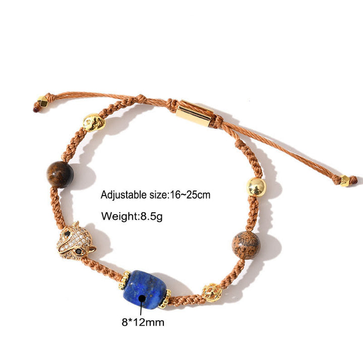 Bracciale intrecciato regolabile con pietre preziose curative Olivenorma - image 4