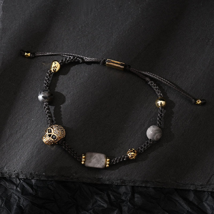 Bracciale intrecciato regolabile con pietre preziose curative Olivenorma - image 27
