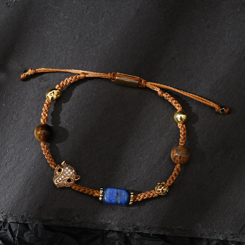 Bracciale intrecciato regolabile con pietre preziose curative Olivenorma - image 3