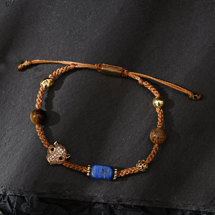 Bracciale intrecciato regolabile con pietre preziose curative Olivenorma - image 3
