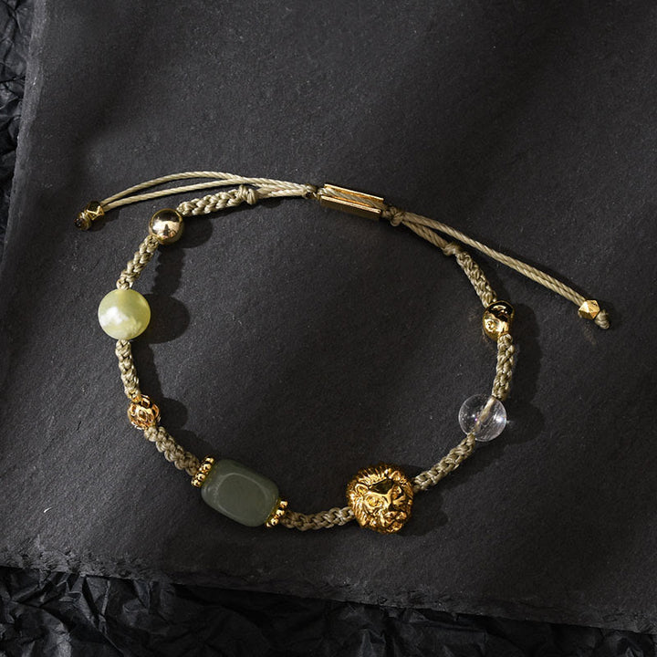 Bracciale intrecciato regolabile con pietre preziose curative Olivenorma - image 9