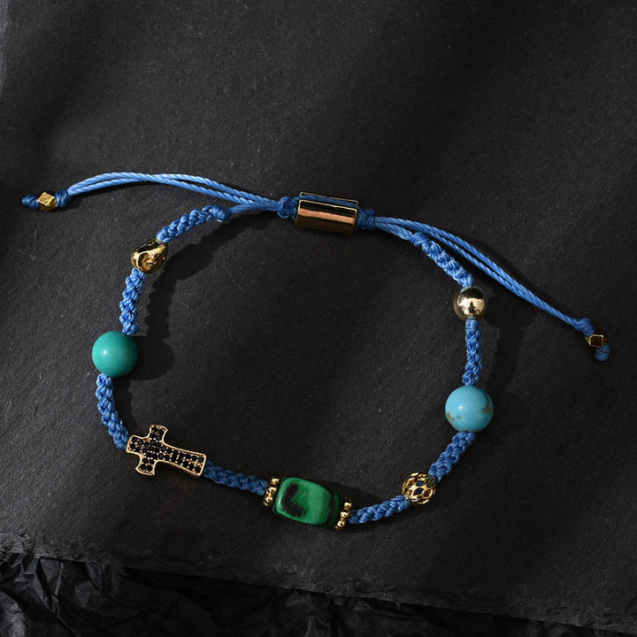 Bracciale intrecciato regolabile con pietre preziose curative Olivenorma - image 14