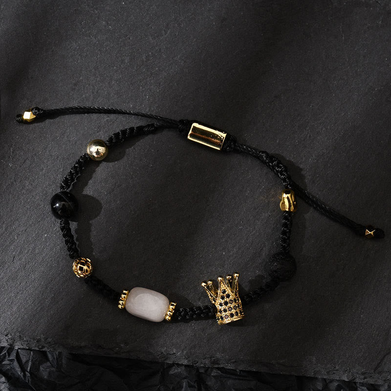 Bracciale intrecciato regolabile con pietre preziose curative Olivenorma - image 18