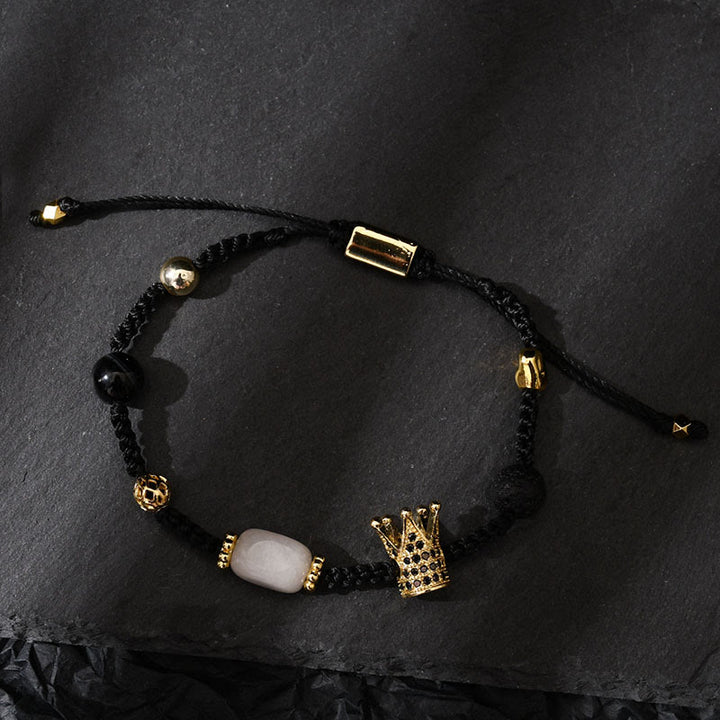 Bracciale intrecciato regolabile con pietre preziose curative Olivenorma - image 18