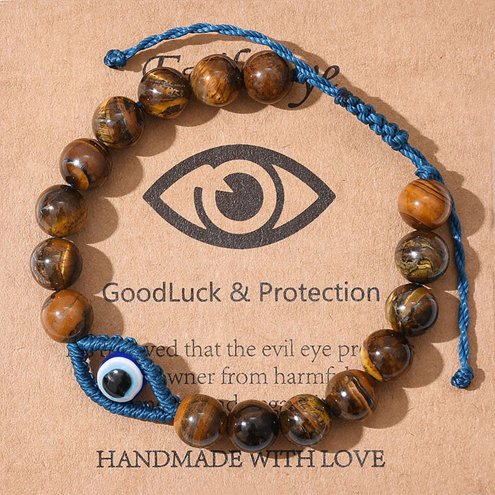 Bracciale intrecciato con cristalli Olivenorma contro il malocchio, la fortuna e la protezione - Occhio di tigre - image 10