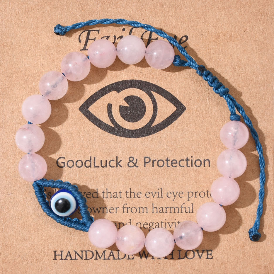 Bracciale intrecciato con cristalli Olivenorma contro il malocchio, la fortuna e la protezione - Quarzo rosa - image 12