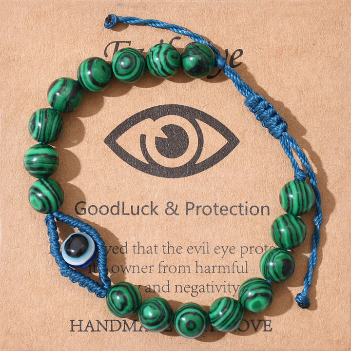 Bracciale intrecciato con cristalli Olivenorma contro il malocchio, la fortuna e la protezione - Malachite - image 17