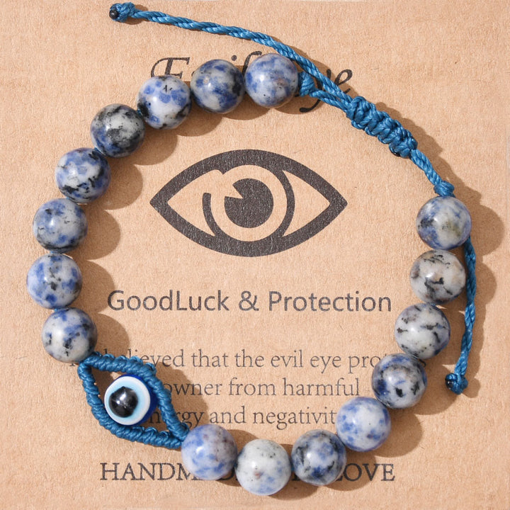 Bracciale intrecciato con cristalli Olivenorma contro il malocchio, la fortuna e la protezione - Sodalite - image 8