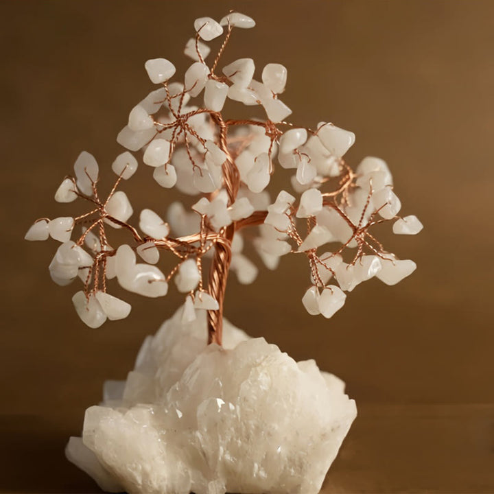 Bonsai di cristallo Reiki di calcedonio bianco naturale Olivenorma Feng Shui - Calcedonio bianco - image 1