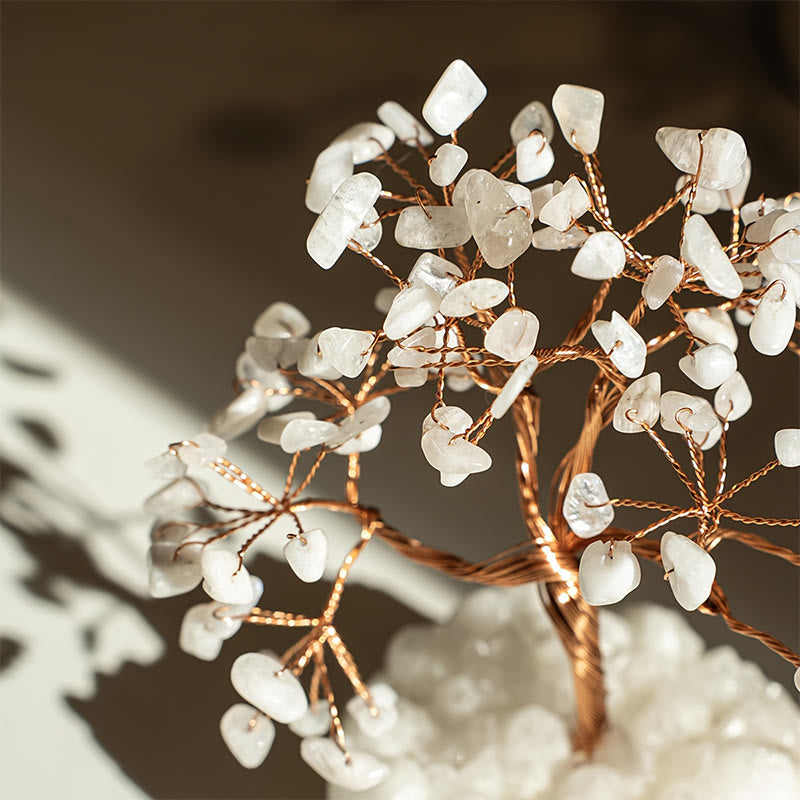 Bonsai di cristallo Reiki di calcedonio bianco naturale Olivenorma Feng Shui - image 3