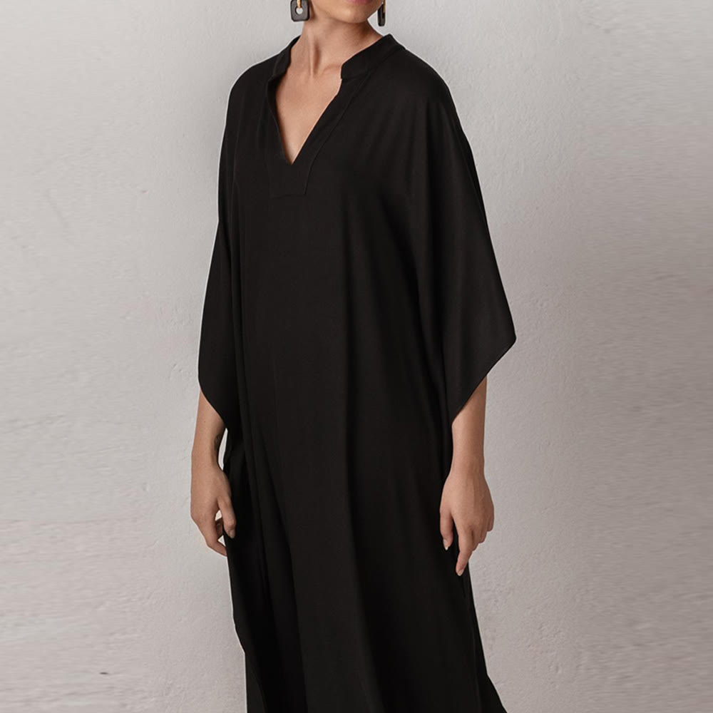 Abito da spiaggia Olivenorma in caftano da resort in poliestere setoso - image 7