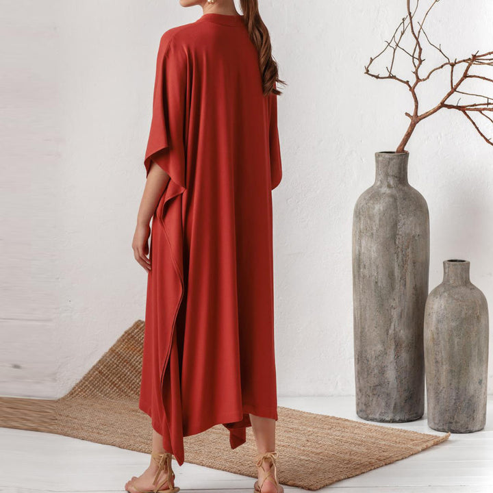 Abito da spiaggia Olivenorma in caftano da resort in poliestere setoso - image 4