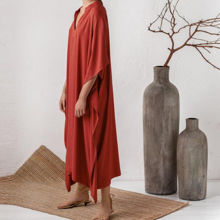 Abito da spiaggia Olivenorma in caftano da resort in poliestere setoso - image 1