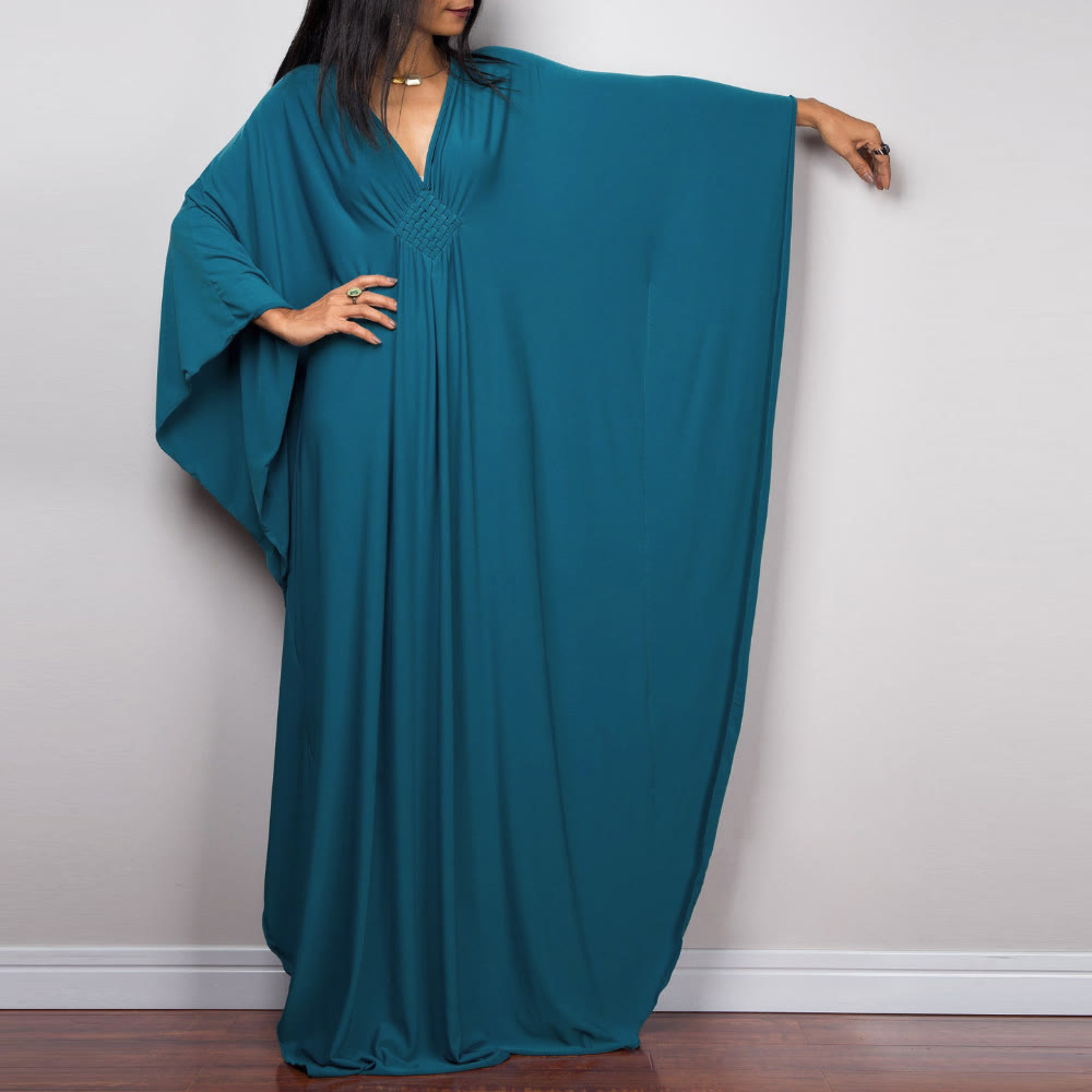 Abito caftano in tessuto con protezione solare da spiaggia Olivenorma - Blu pavone - Taglia unica - image 61