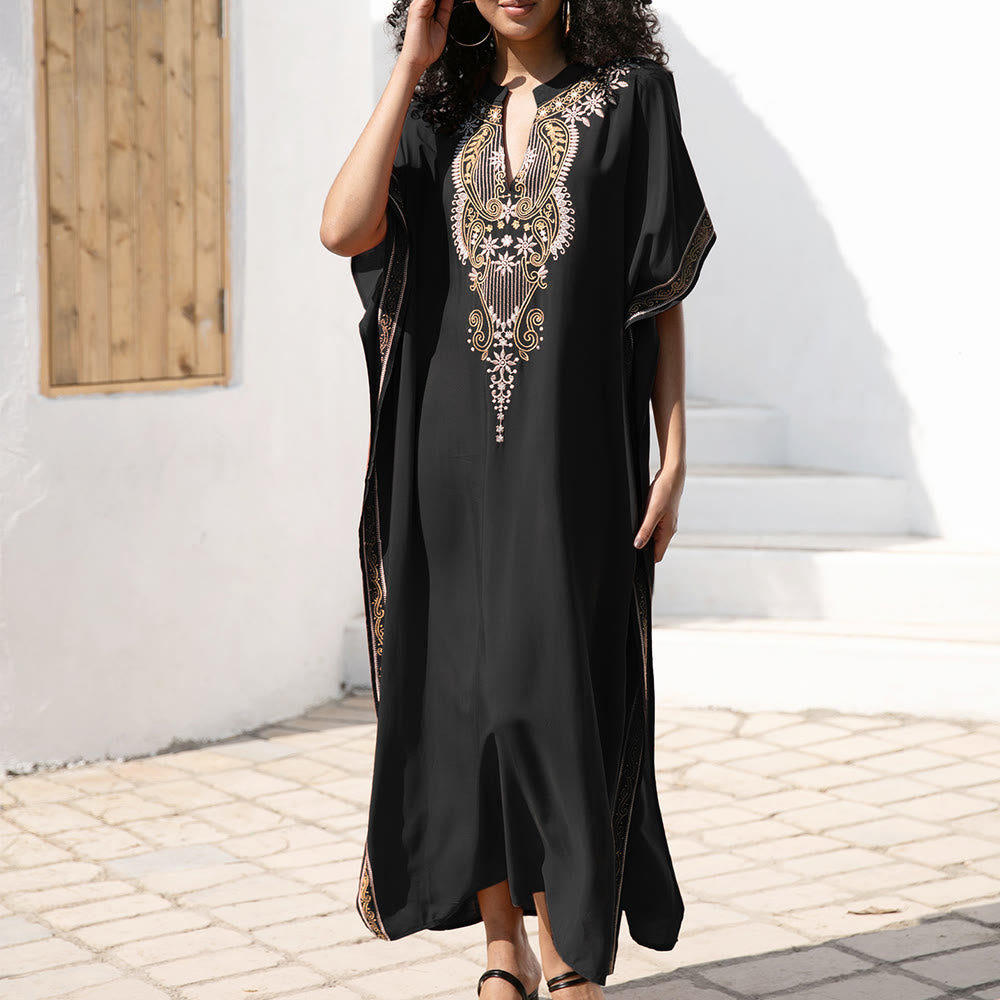 Olivenorma Beach Blouse Abito Caftano Vintage Ricamato
