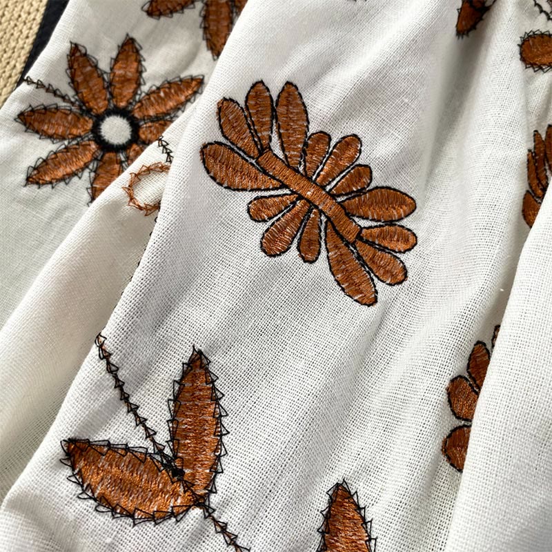 Camicia da donna Olivenorma Bohemia con maniche a lanterna ricamate - image 11