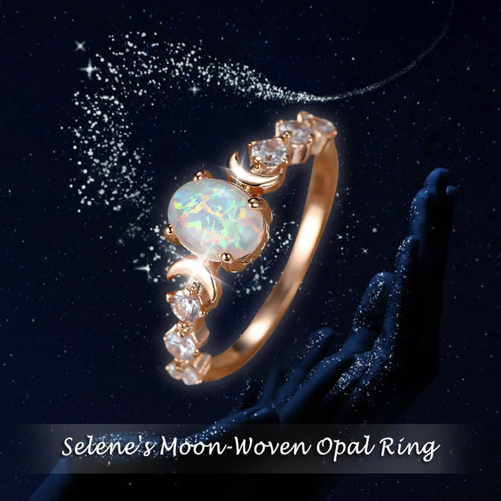 Anello in opale intrecciato a forma di luna di Olivenorma Selene - image 3