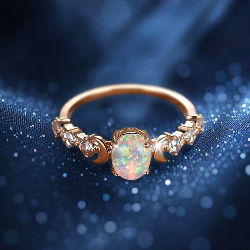 Anello in opale intrecciato a forma di luna di Olivenorma Selene - image 5