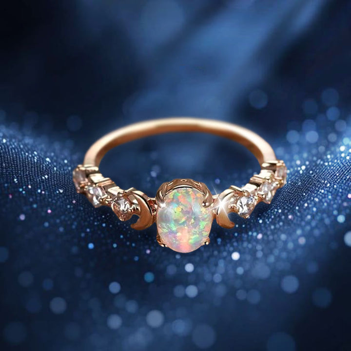 Anello in opale intrecciato a forma di luna di Olivenorma Selene - image 5