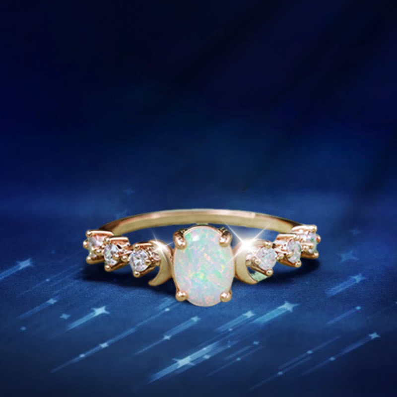 Anello in opale intrecciato a forma di luna di Olivenorma Selene - Stati Uniti 12 - image 1