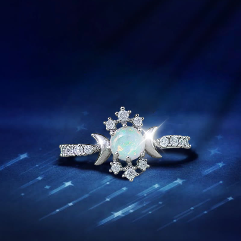 Anello con nodo lunare del druido Olivenorma in opale - Stati Uniti 10 - image 1
