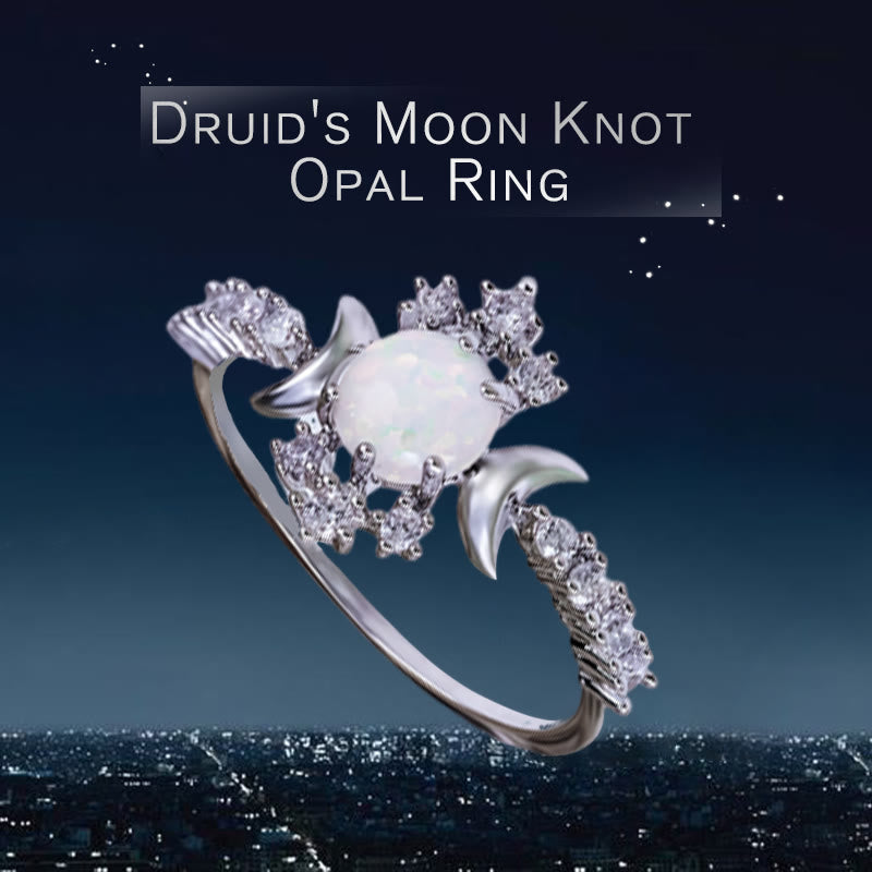 Anello con nodo lunare del druido Olivenorma in opale - image 3