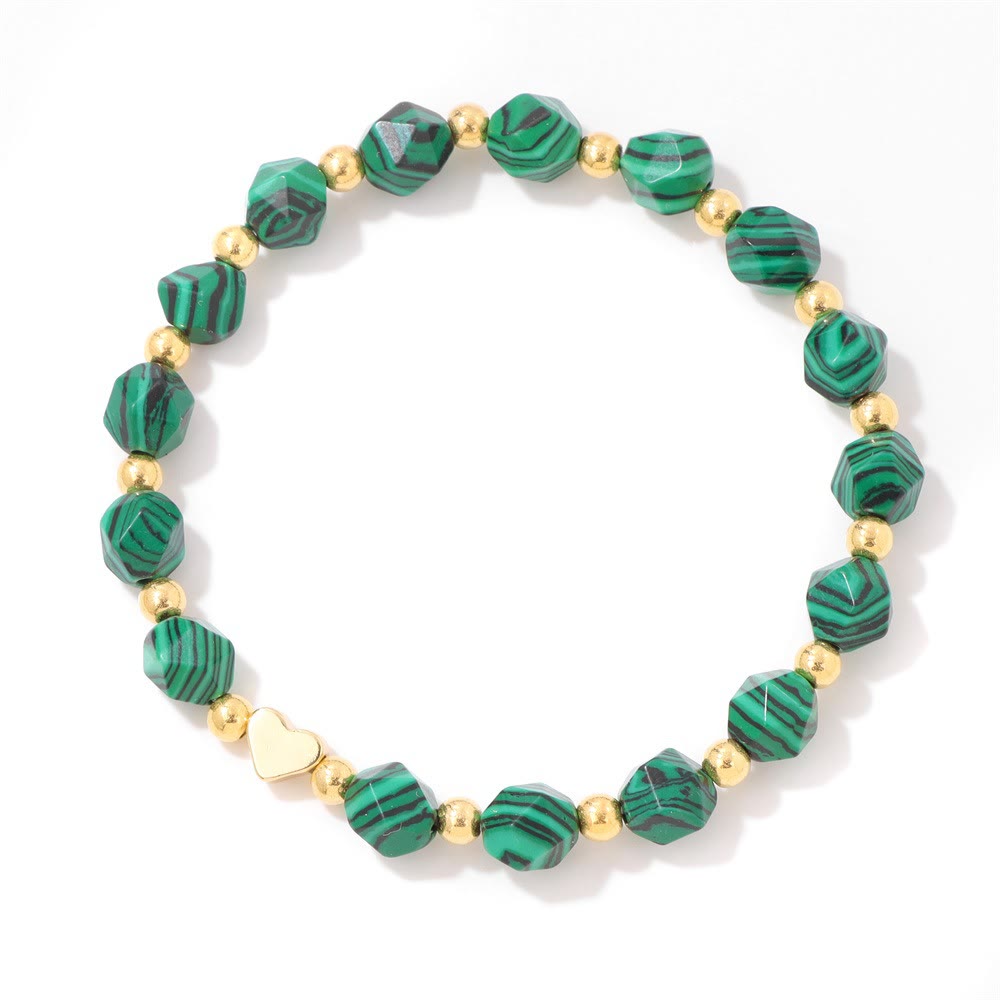 Bracciale Olivenorma con perline a forma di cuore in pietra preziosa sfaccettata da 8 mm - image 2