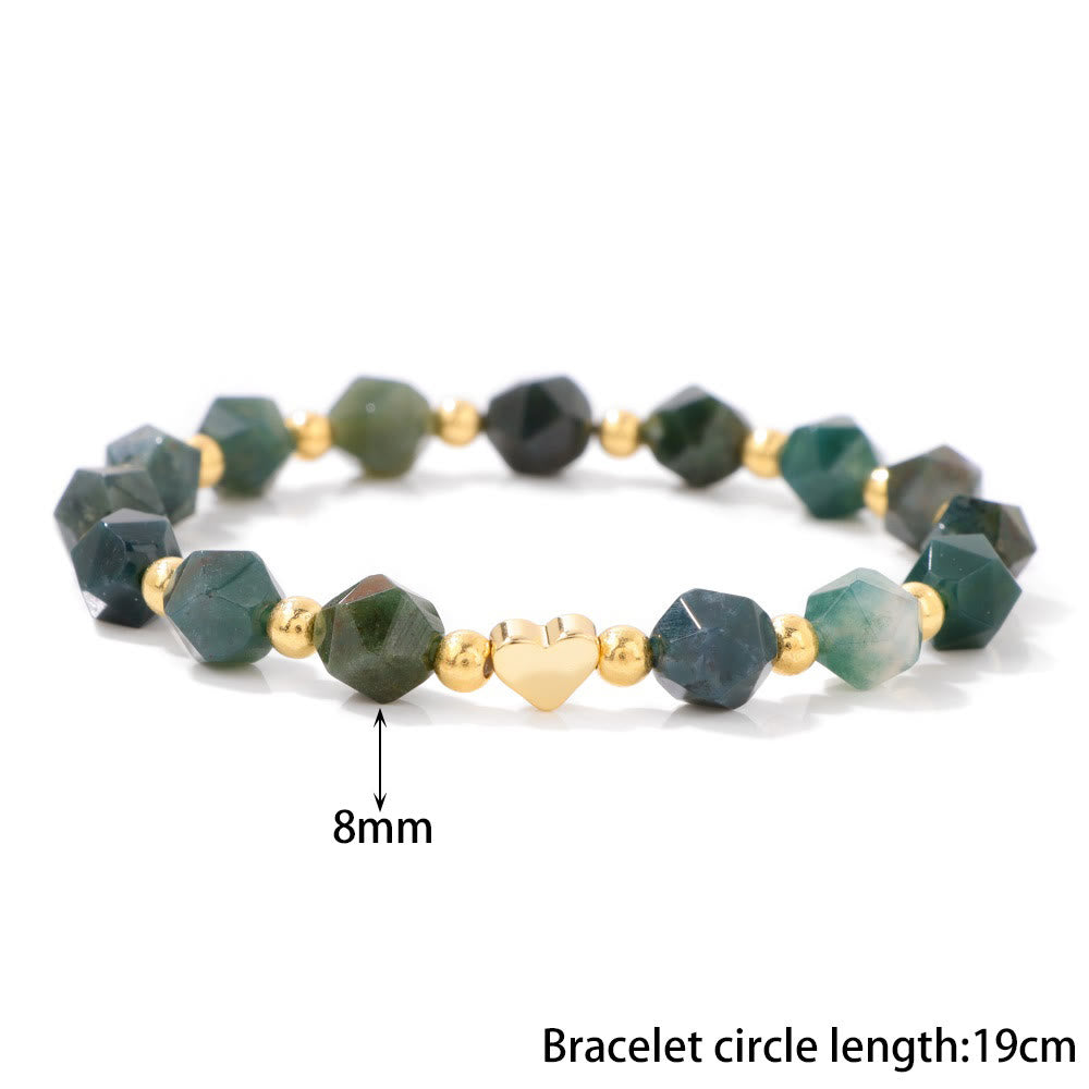 Bracciale Olivenorma con perline a forma di cuore in pietra preziosa sfaccettata da 8 mm - image 7