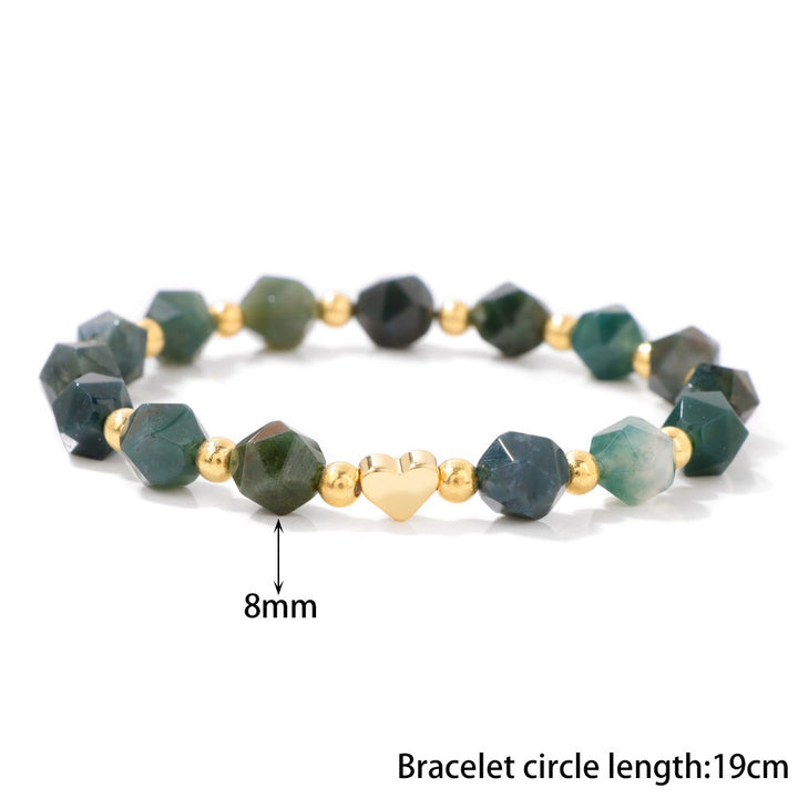 Bracciale Olivenorma con perline a forma di cuore in pietra preziosa sfaccettata da 8 mm - image 7