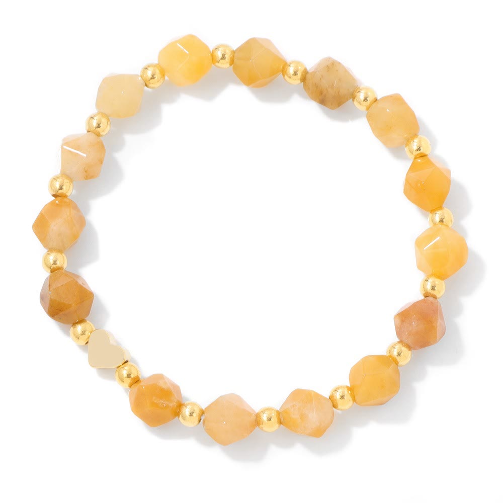 Bracciale Olivenorma con perline a forma di cuore in pietra preziosa sfaccettata da 8 mm - Avventurina gialla - image 19