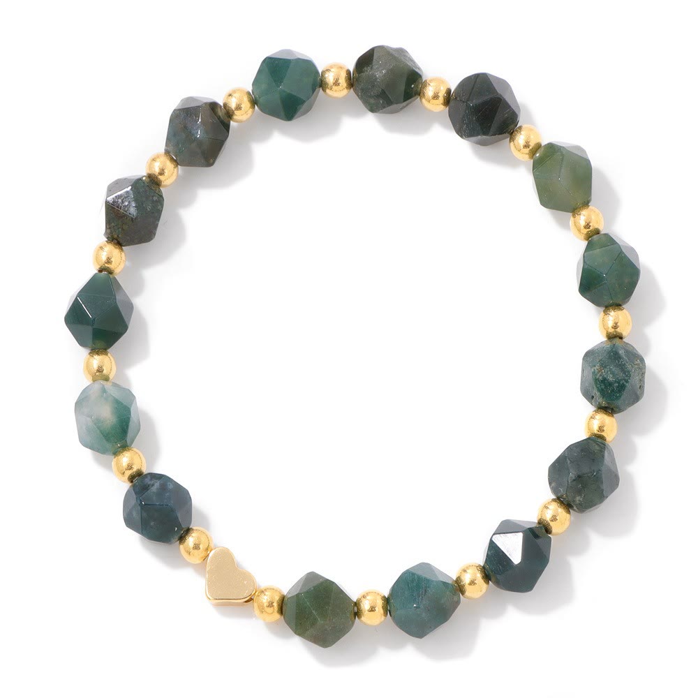 Bracciale Olivenorma con perline a forma di cuore in pietra preziosa sfaccettata da 8 mm - image 6