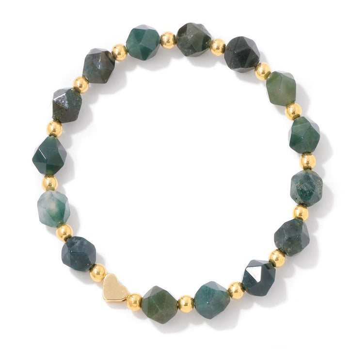Bracciale Olivenorma con perline a forma di cuore in pietra preziosa sfaccettata da 8 mm - image 6