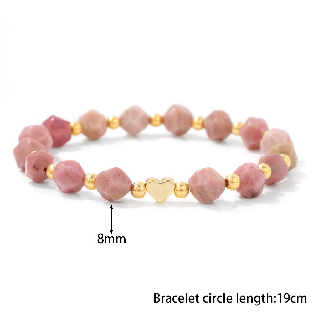 Bracciale Olivenorma con perline a forma di cuore in pietra preziosa sfaccettata da 8 mm - image 17
