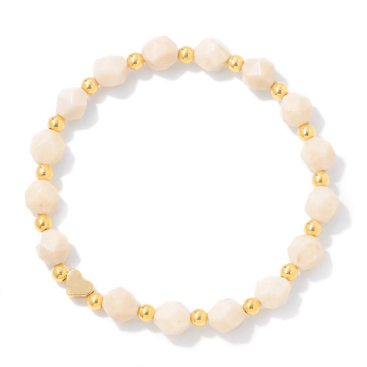 Bracciale Olivenorma con perline a forma di cuore in pietra preziosa sfaccettata da 8 mm - Pietra del sole - image 14