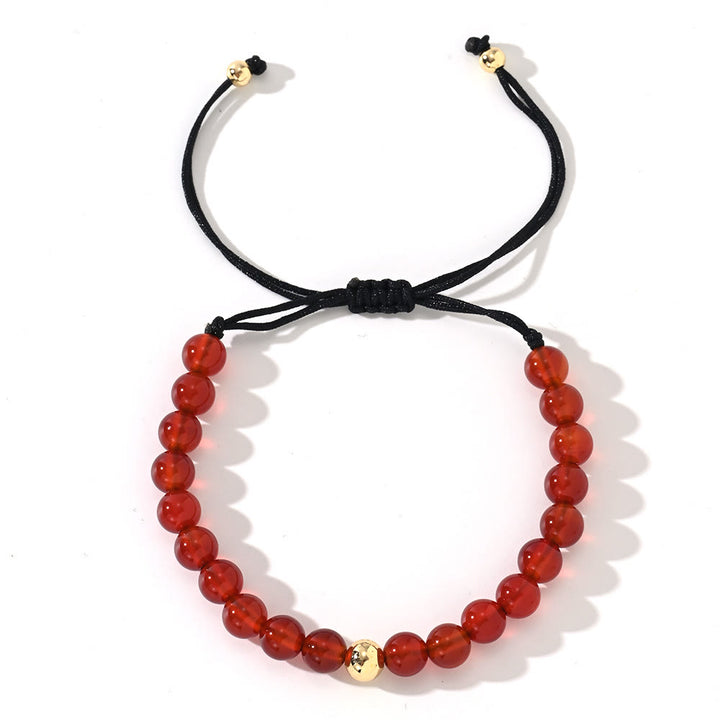 Bracciale intrecciato con perline regolabili in cristallo naturale Olivenorma - Granato - image 10