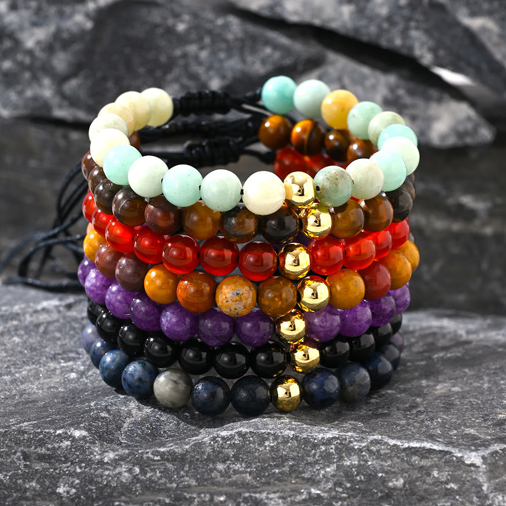 Bracciale intrecciato con perline regolabili in cristallo naturale Olivenorma - image 1