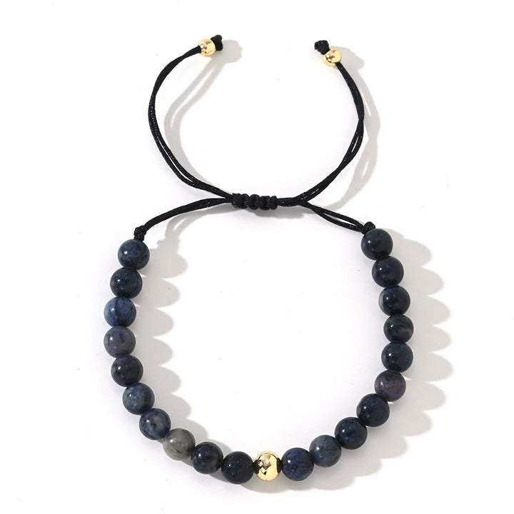 Bracciale intrecciato con perline regolabili in cristallo naturale Olivenorma - Sodalite - image 6