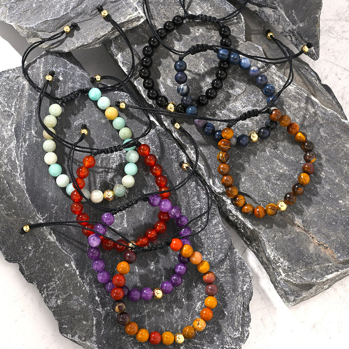 Bracciale intrecciato con perline regolabili in cristallo naturale Olivenorma - image 16