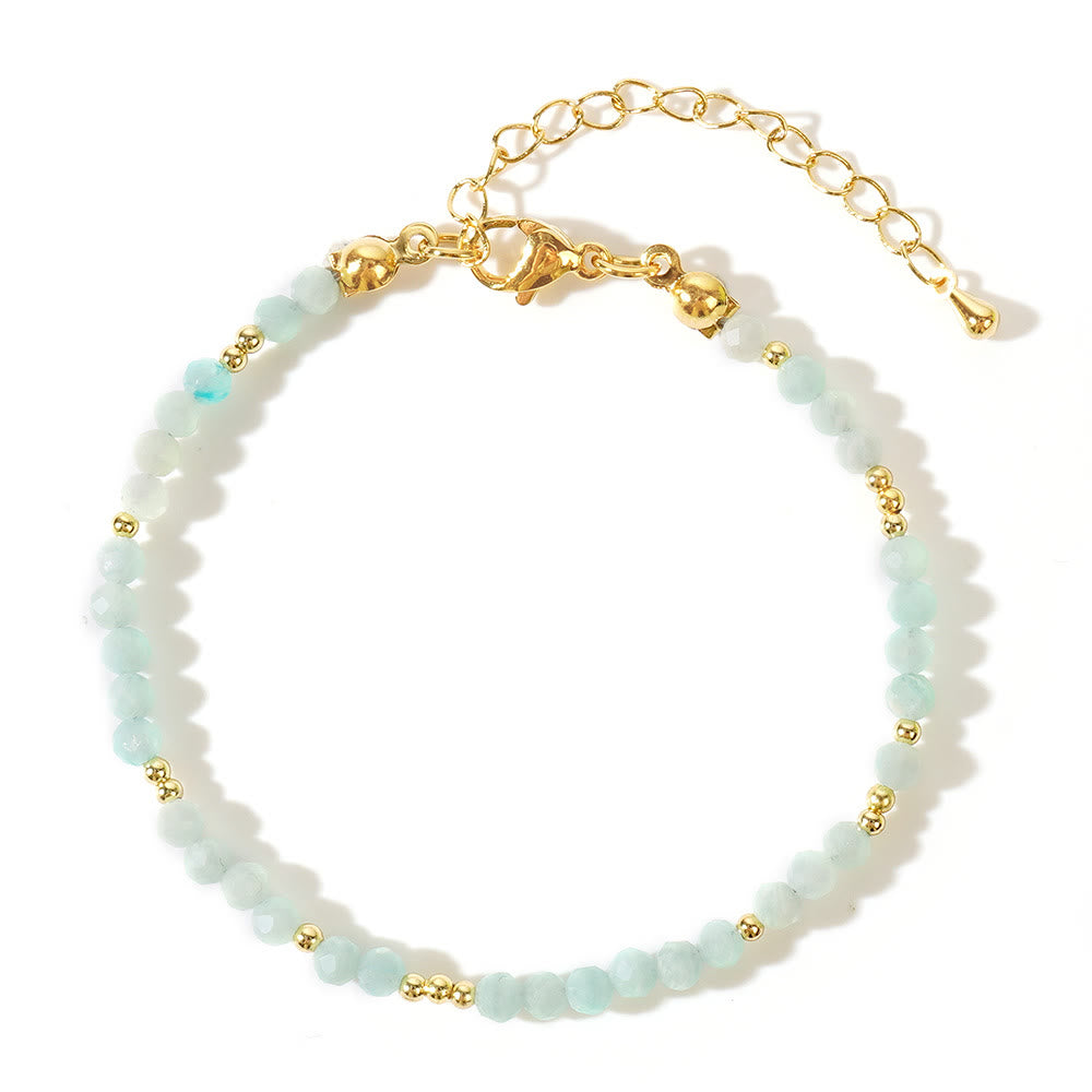 Bracciale regolabile Olivenorma con mini perle sfaccettate e pietre preziose naturali - image 11