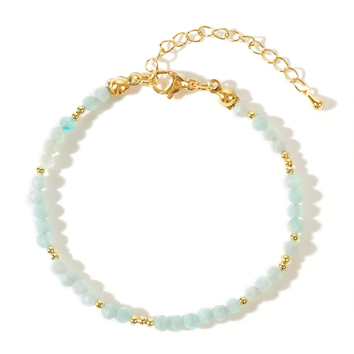 Bracciale regolabile Olivenorma con mini perle sfaccettate e pietre preziose naturali - image 11