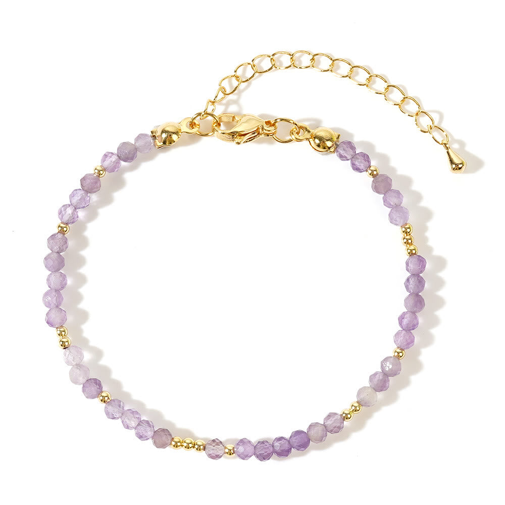Bracciale regolabile Olivenorma con mini perle sfaccettate e pietre preziose naturali - image 4
